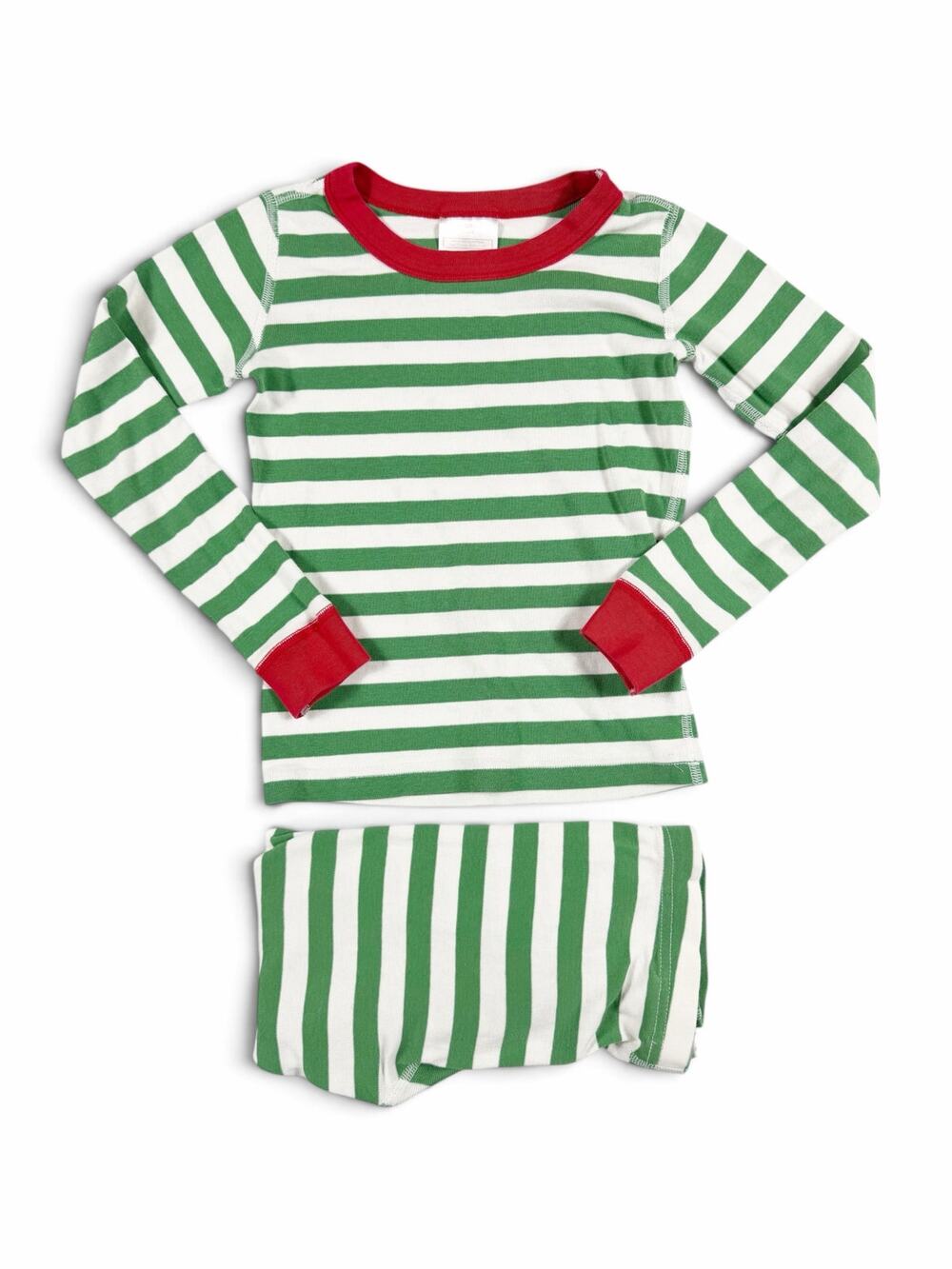 Hanna Andersson Kids Organic Cotton Stripe Pajamas Green Size 120 6-7 Holiday
